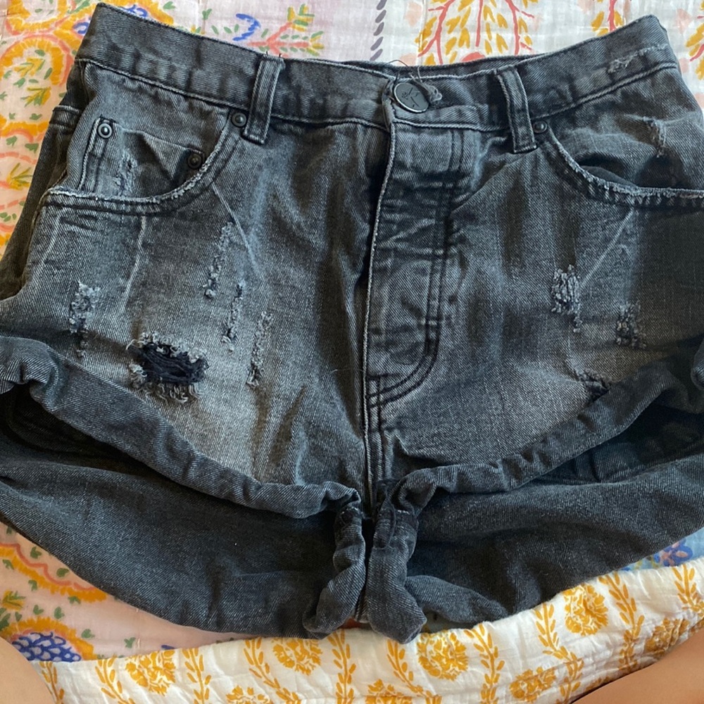 One Teaspoon black denim shorts